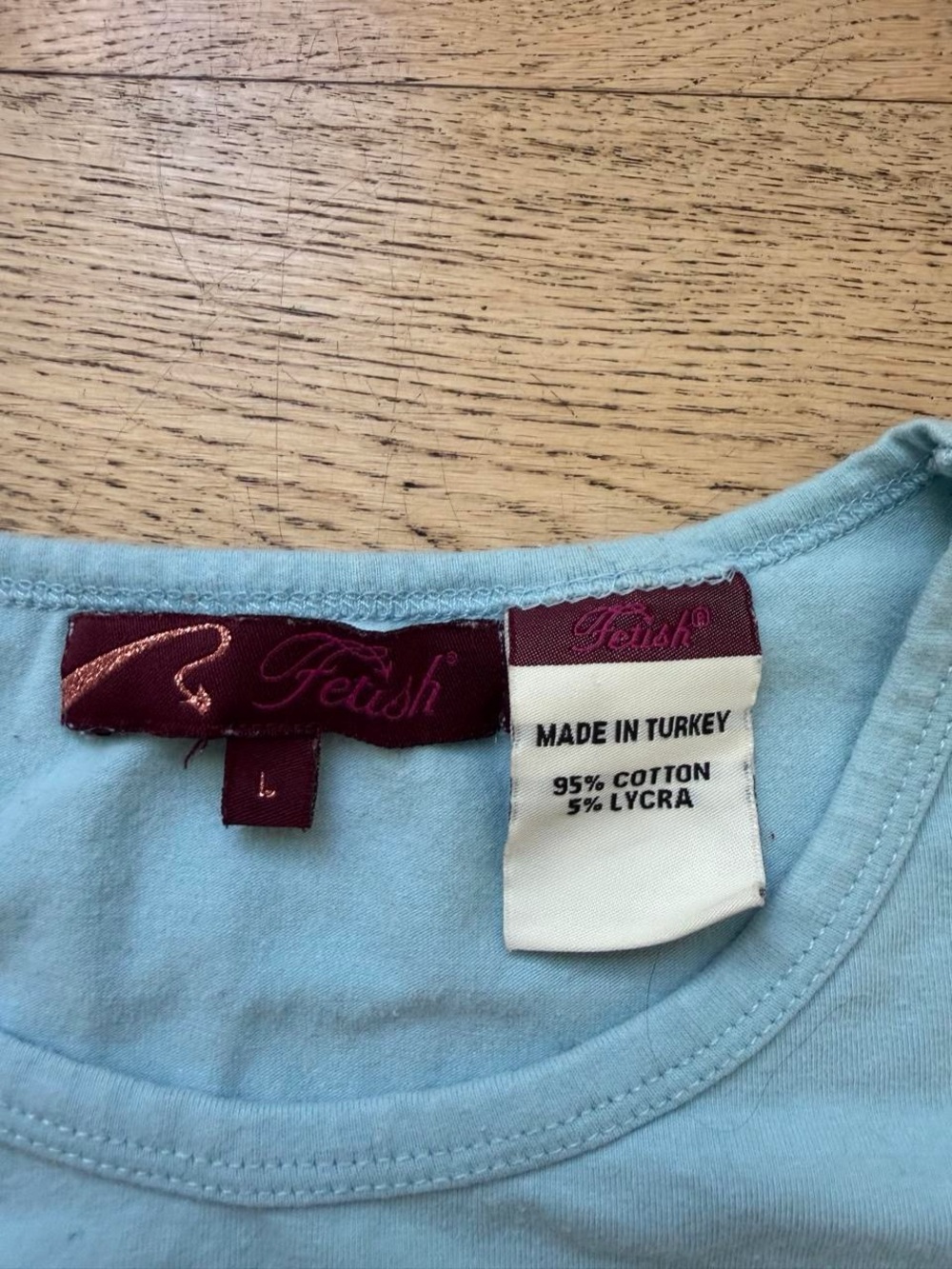Y2K Fetish Baby Blue Graphic Tee 2000s - Picture 3 of 5